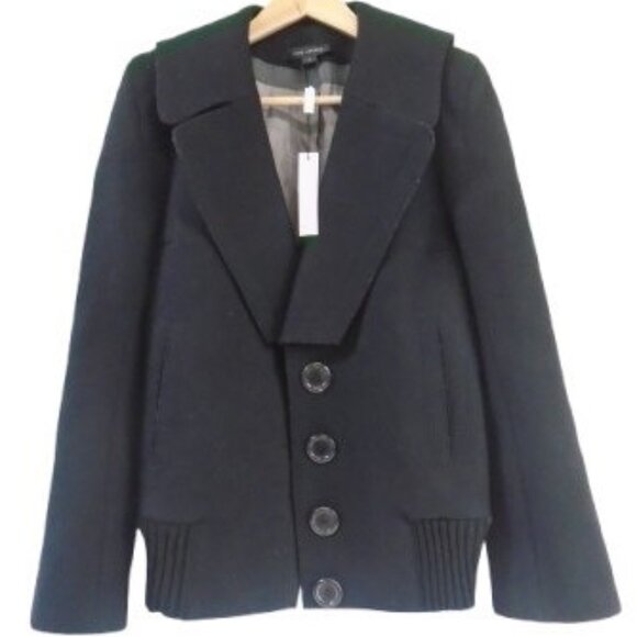 MARC JACOBS Women's Black Wool Bomber/Jacket Size 4 NEW WITH TAGS - Picture 5 of 13